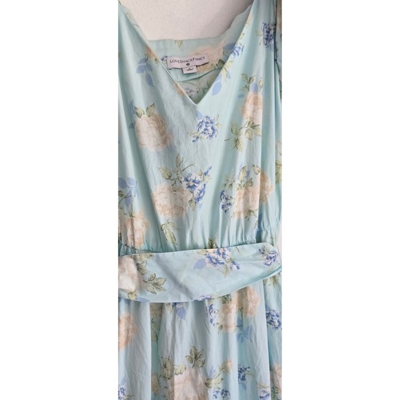 LoveShackFancy Light Blue‎ Floral Maxi Dress Puff Sleeve Cottagecore Summer - Picture 5 of 9